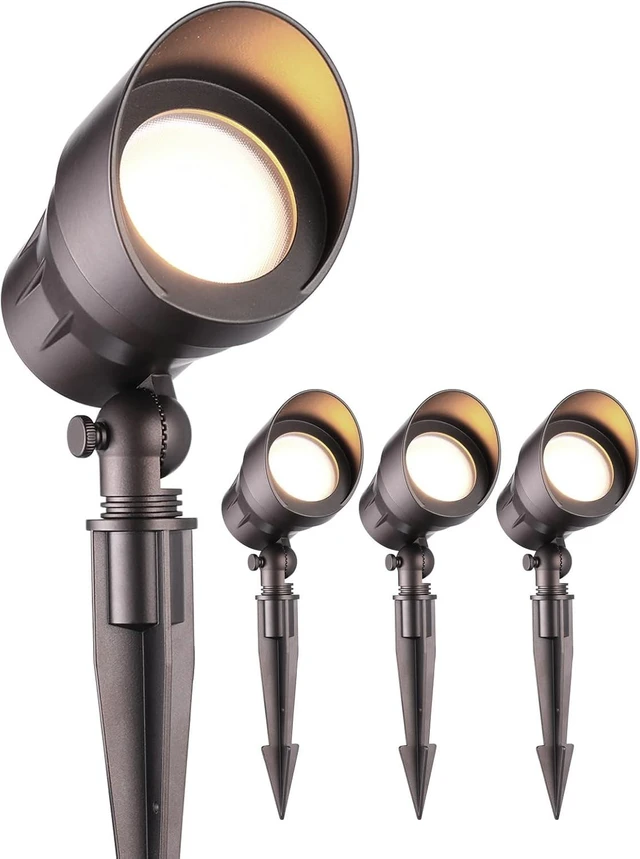 Main image of 4-Pack 5W 12-24V Low Voltage LED Spotlights, 3000K Oil Rubbed Bronze