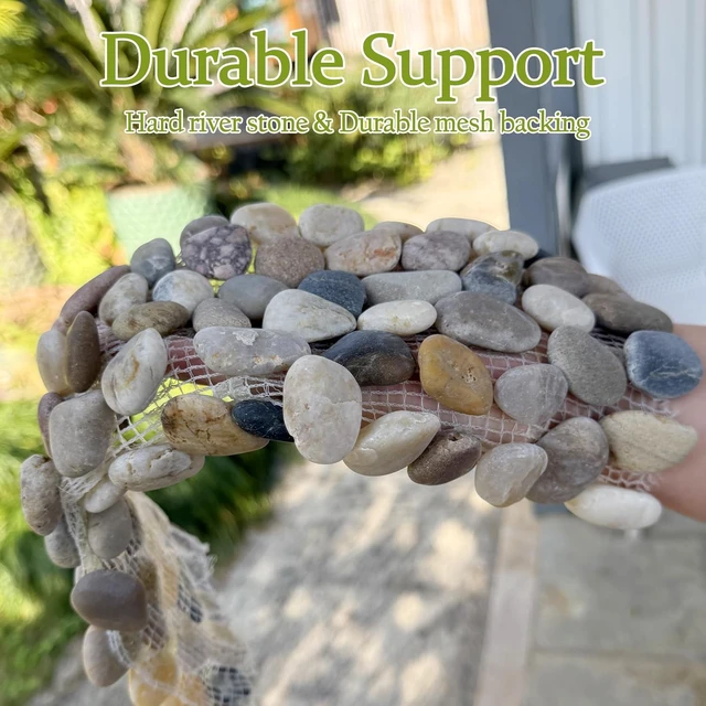 Alt view image 6 of 7 - 6 Pcs 15.5" × 5.5" River Rock Rectangle Stepping Stone Pebbles