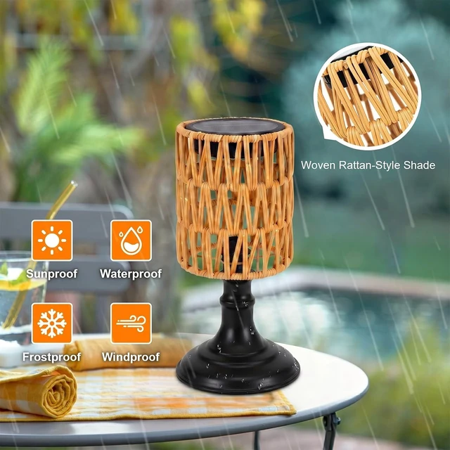 Alt view image 5 of 7 - Set of 2 Waterproof Outdoor Solar Table Lamps Solar Lanterns