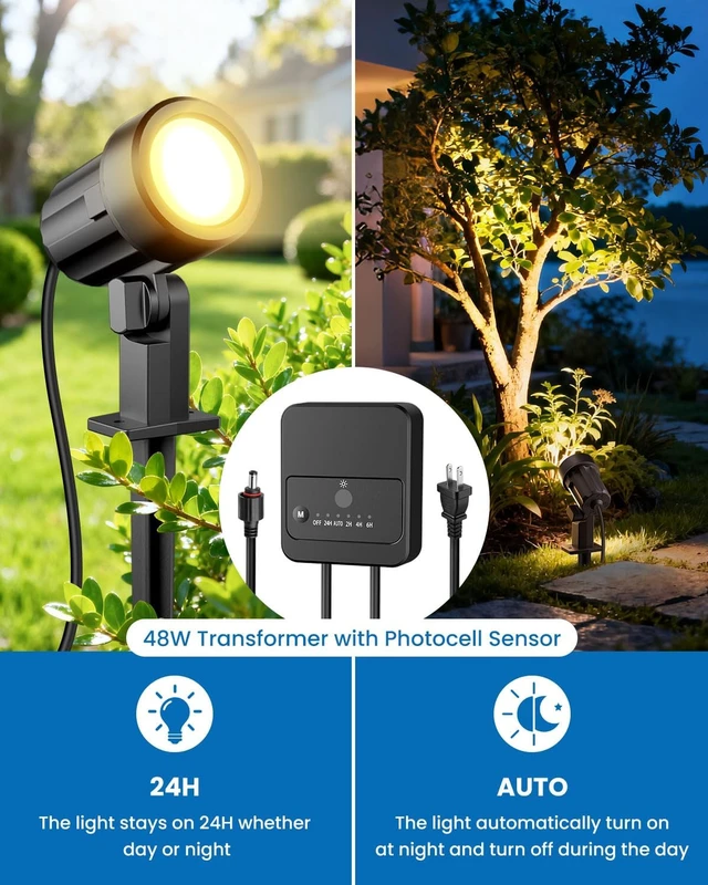 Alt view image 4 of 7 - 4-Pack All-in-One Dusk to Dawn Low Voltage Landscape Lighting Kit