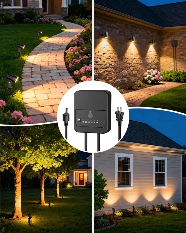 Alt view image 6 of 7 - 4-Pack All-in-One Dusk to Dawn Low Voltage Landscape Lighting Kit