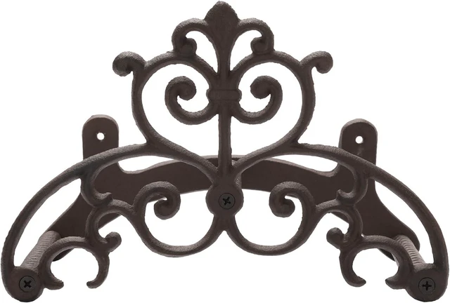 Main image of Heavy Duty Brown Cast Iron Outdoor Garden Water Hose Hanger