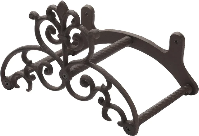 Alt view image 4 of 7 - Heavy Duty Brown Cast Iron Outdoor Garden Water Hose Hanger