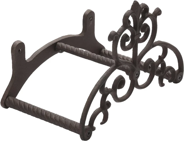 Alt view image 6 of 7 - Heavy Duty Brown Cast Iron Outdoor Garden Water Hose Hanger