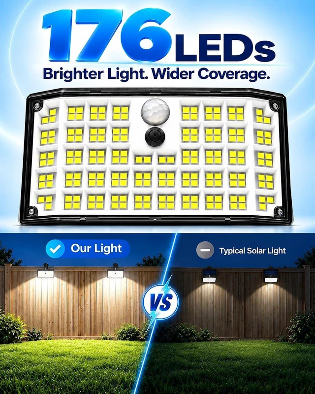 Alt view image 2 of 7 - 176 LED Clip-On Solar Fence Lights Outdoor with Motion Sensor