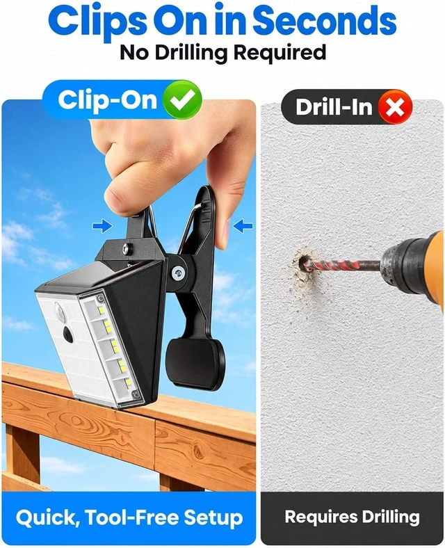 Alt view image 6 of 7 - 176 LED Clip-On Solar Fence Lights Outdoor with Motion Sensor