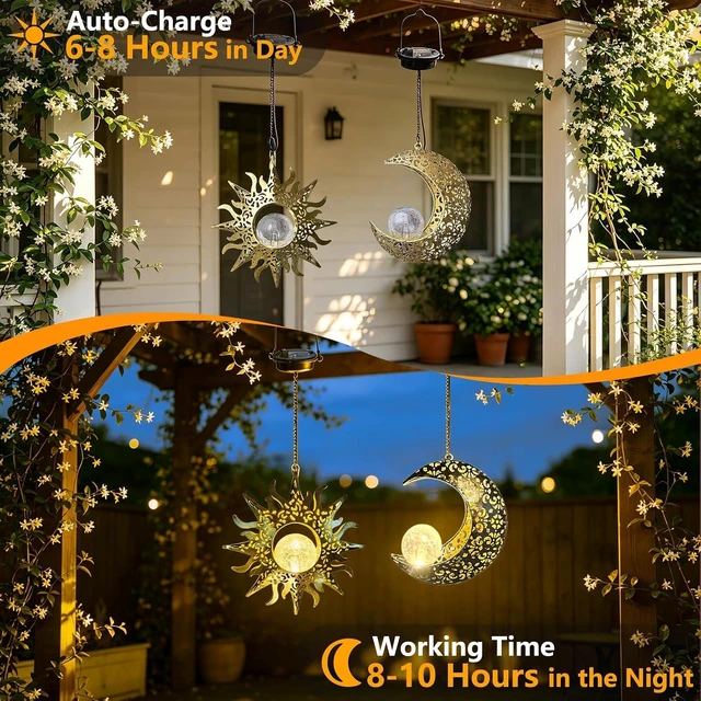 Main image of Waterproof Solar Hanging Lanterns Outside Garden Gifts for Mom