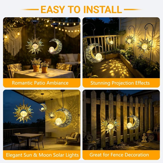 Alt view image 2 of 7 - Waterproof Solar Hanging Lanterns Outside Garden Gifts for Mom