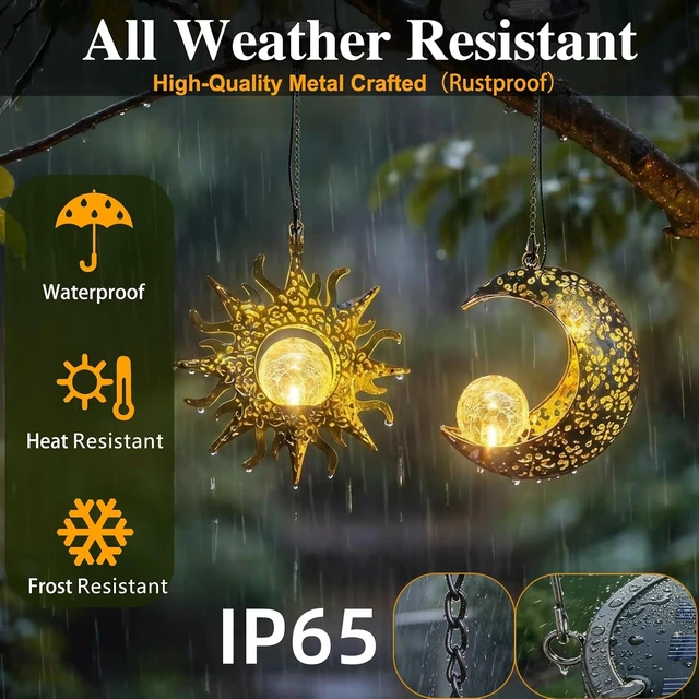 Alt view image 3 of 7 - Waterproof Solar Hanging Lanterns Outside Garden Gifts for Mom