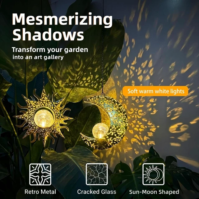 Alt view image 5 of 7 - Waterproof Solar Hanging Lanterns Outside Garden Gifts for Mom