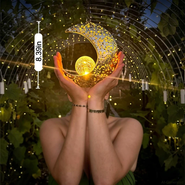 Alt view image 7 of 7 - Waterproof Solar Hanging Lanterns Outside Garden Gifts for Mom