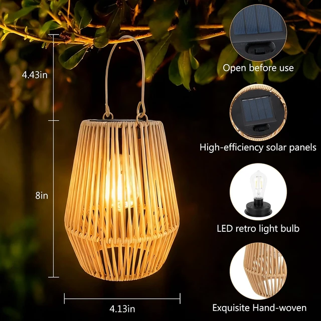 Alt view image 2 of 7 - 2PCS Waterproof Solar Lanterns Outdoor Garden Gifts for Women Mom Grandma