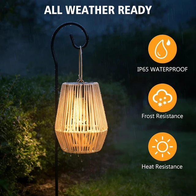 Alt view image 5 of 7 - 2PCS Waterproof Solar Lanterns Outdoor Garden Gifts for Women Mom Grandma