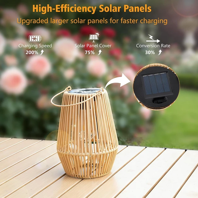Alt view image 4 of 7 - 2PCS Waterproof Solar Lanterns Outdoor Garden Gifts for Women Mom Grandma