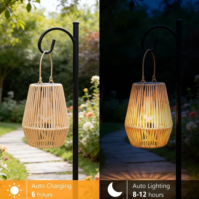 Alt view image 6 of 7 - 2PCS Waterproof Solar Lanterns Outdoor Garden Gifts for Women Mom Grandma