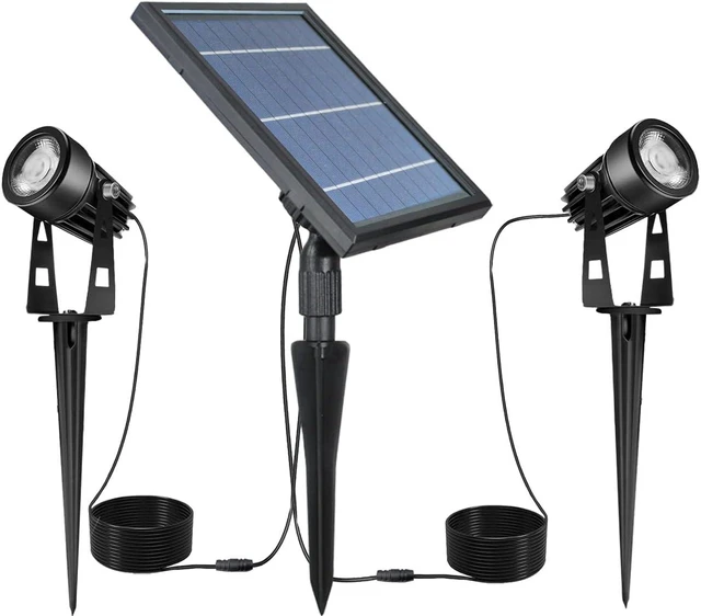 Main image of Solar-Powered Cast Aluminium Warm White LED Spotlight Outdoor Garden Yard Landscape Uplight Downlight