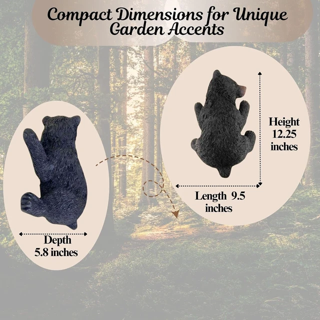 Alt view image 3 of 7 - Resin Black Bear Sculpture Tree-Mounted Cub Ornament