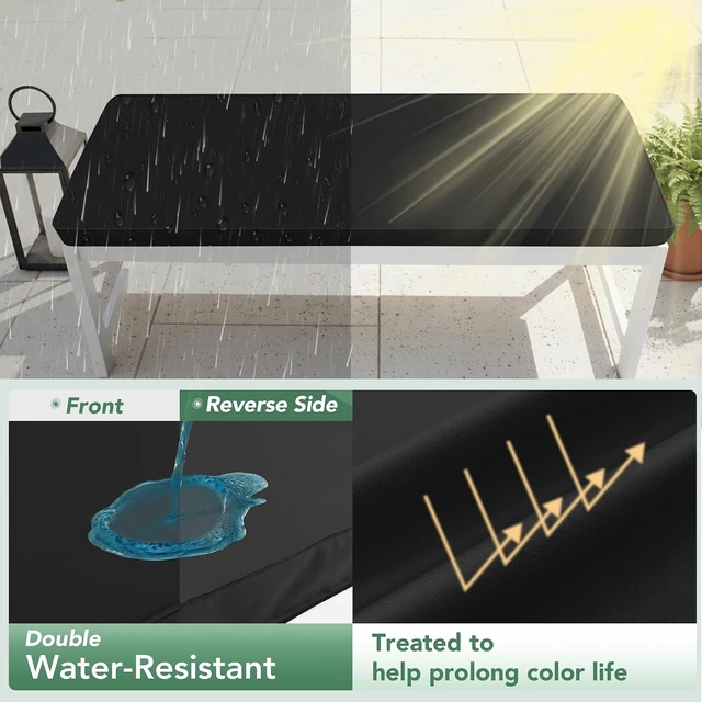 Alt view image 3 of 7 - 42 x 18 x 3 Inch Black Outdoor Bench Cushion Pad
