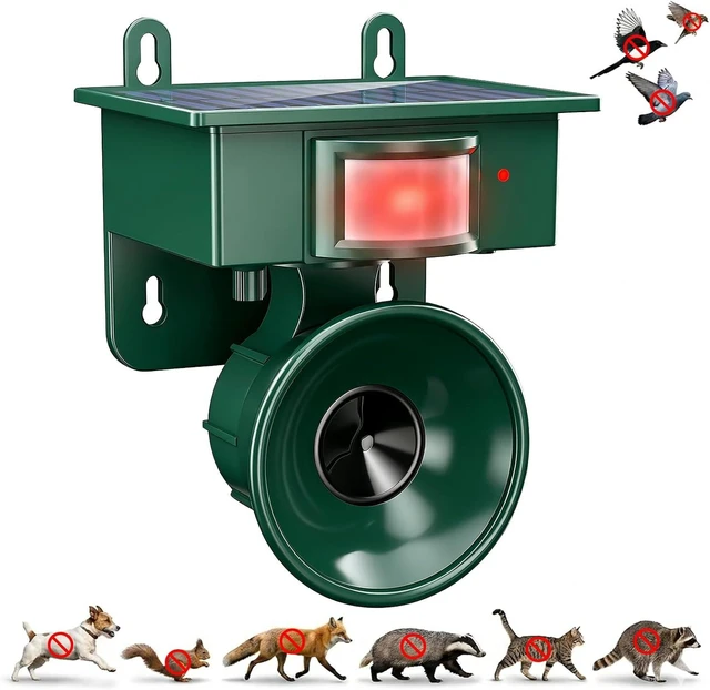 Main image of 2026 Upgraded Solar Ultrasonic Outdoor Bird Repellent Device (1-Pack)