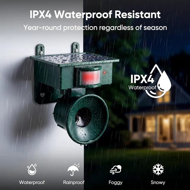 Alt view image 4 of 7 - 2026 Upgraded Solar Ultrasonic Outdoor Bird Repellent Device (1-Pack)