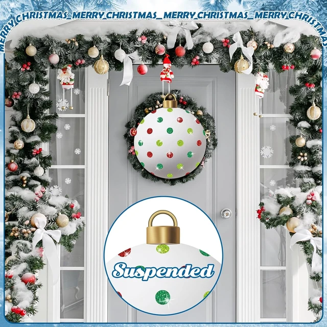 Alt view image 5 of 6 - 4 Pcs Metal Christmas Ball Yard Signs with Stakes