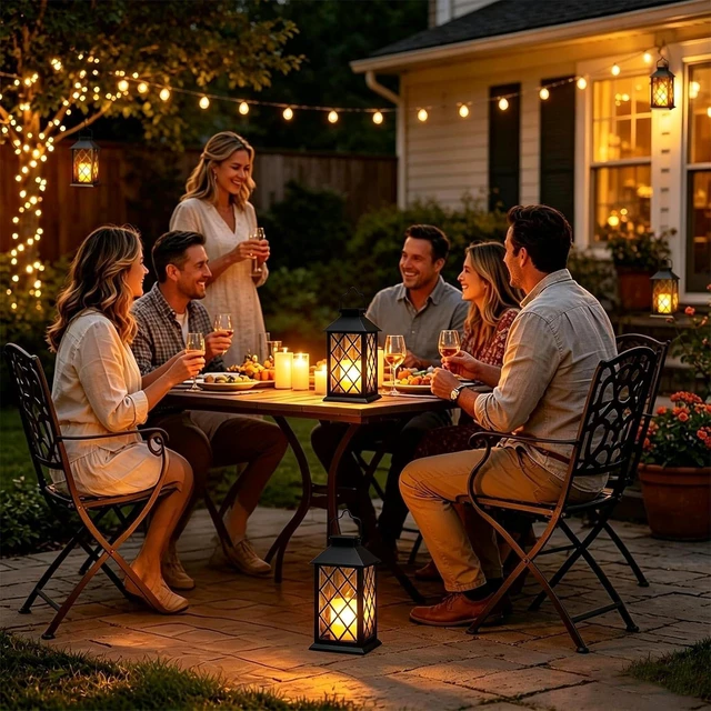 Alt view image 3 of 7 - 14'' Large Black Solar Lanterns Outdoor, Waterproof