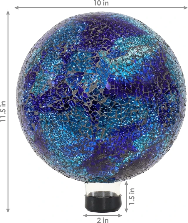 Alt view image 5 of 7 - 10" Sunnydaze Mosaic Glass Gazing Ball Garden Globe Outdoor Decor