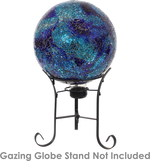 Alt view image 7 of 7 - 10" Sunnydaze Mosaic Glass Gazing Ball Garden Globe Outdoor Decor