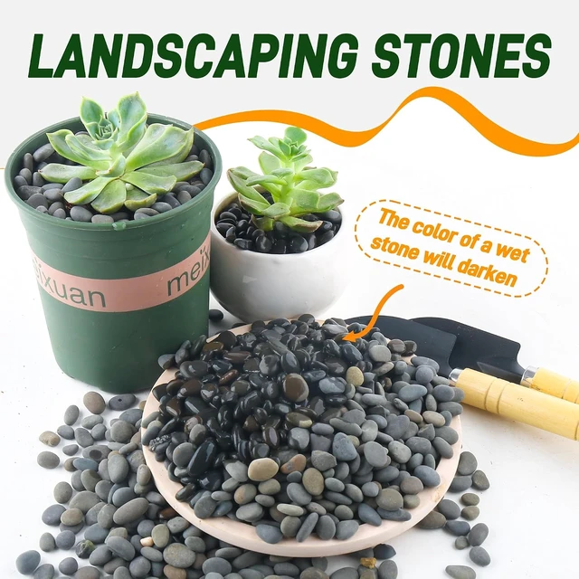 Alt view image 4 of 7 - 45 LB Natural River Rocks 0.3-0.6 Inch Mexican Beach Pebbles, Unpolished Bulk Stones for Landscaping, Garden Paving, Walkways, Grey