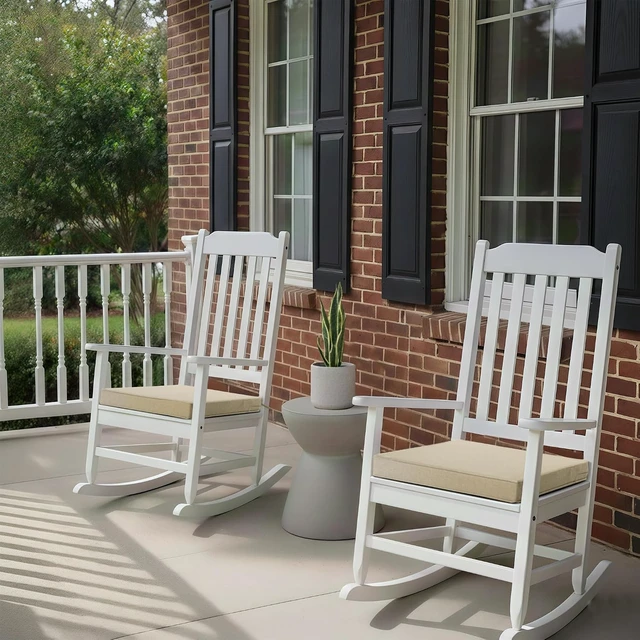 Alt view image 2 of 7 - 24 x 24 Inch Outdoor Chair Cushions Set of 6 Water & Fade Resistant Square Seat Pads with Ties, Removable Cover, Non-Slip Bottom, Natural