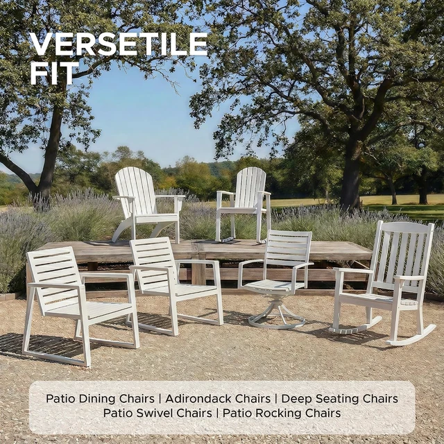 Alt view image 7 of 7 - 24 x 24 Inch Outdoor Chair Cushions Set of 6 Water & Fade Resistant Square Seat Pads with Ties, Removable Cover, Non-Slip Bottom, Natural