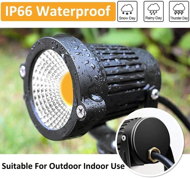 Alt view image 3 of 6 - 5W Low Voltage LED Landscape Lights 12V 24V Waterproof Warm White Outdoor Spotlights for Patio, Garden, Pathway, Floor, Yard Decor (6 Pack)
