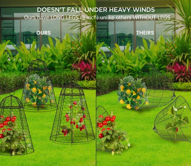 Alt view image 3 of 7 - Garden Cloches Chicken Wire Cages to Protect Plants from Animals, Outdoor