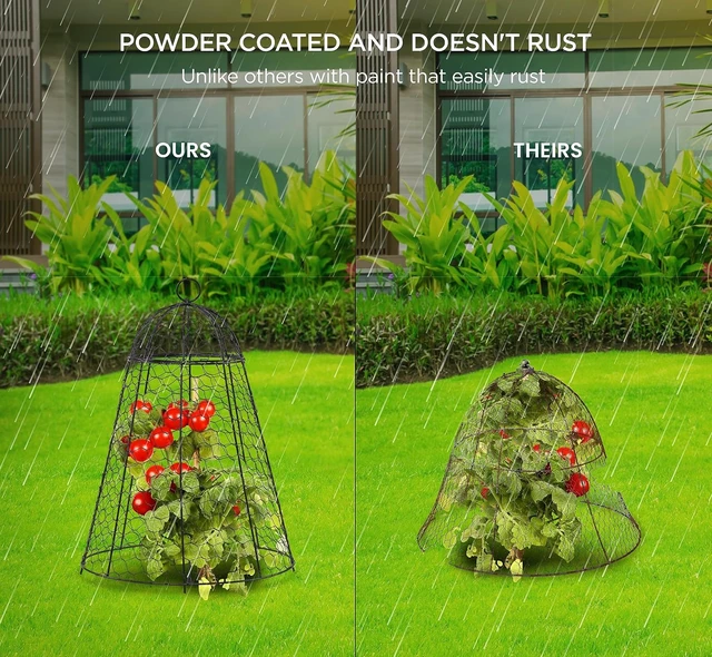 Alt view image 4 of 7 - Garden Cloches Chicken Wire Cages to Protect Plants from Animals, Outdoor