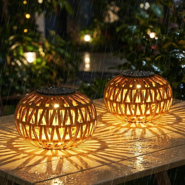 Main image of 2 Pack Waterproof Solar Lanterns Outdoor, Table Decor