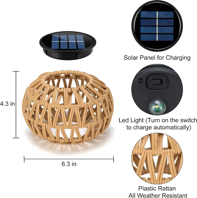 Alt view image 2 of 7 - 2 Pack Waterproof Solar Lanterns Outdoor, Table Decor