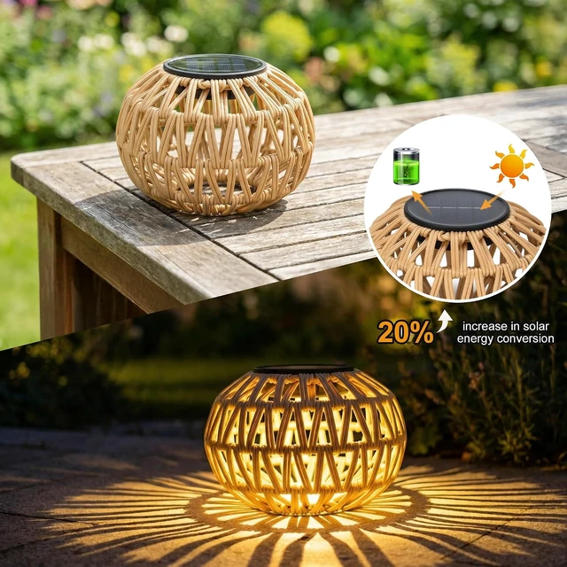 Alt view image 4 of 7 - 2 Pack Waterproof Solar Lanterns Outdoor, Table Decor