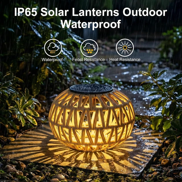 Alt view image 5 of 7 - 2 Pack Waterproof Solar Lanterns Outdoor, Table Decor