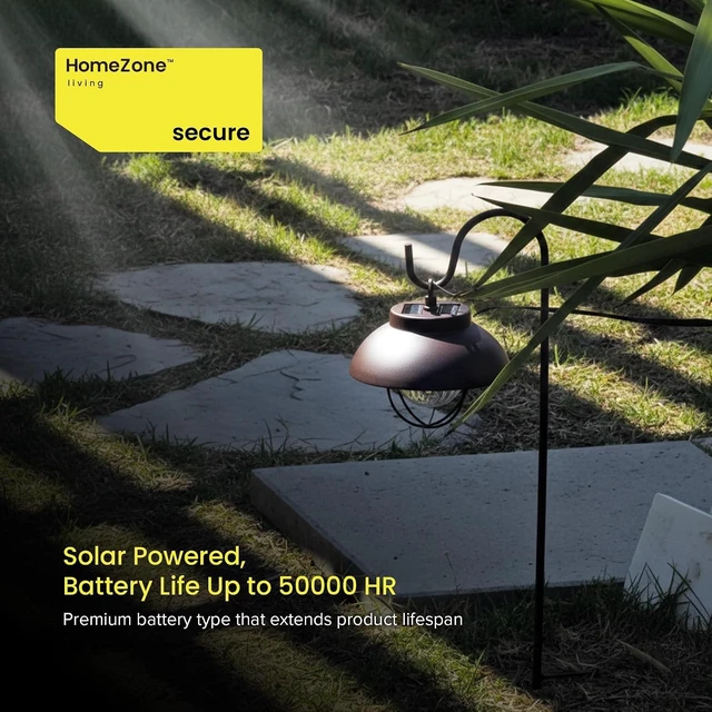Alt view image 3 of 7 - 2PK Bronze Farmhouse Solar Metal Garden Hanging Lantern