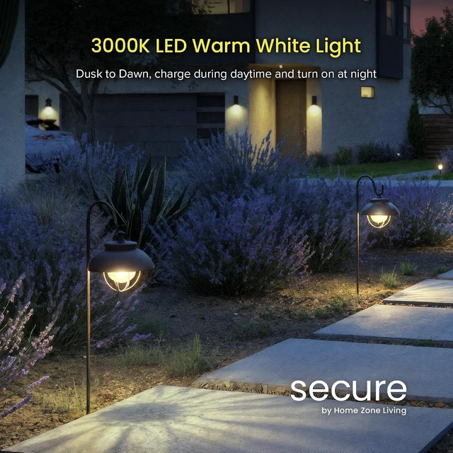 Alt view image 5 of 7 - 2PK Bronze Farmhouse Solar Metal Garden Hanging Lantern