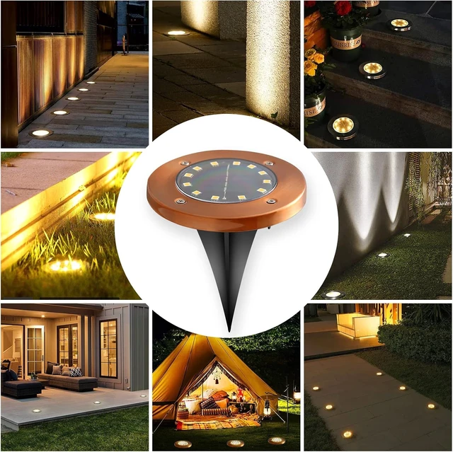 Alt view image 7 of 7 - Outdoor In-Ground Solar Disc Lights Garden Lights