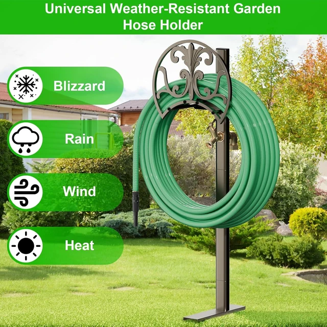 Alt view image 7 of 7 - Garden Hose Stand with Brass Faucet, Holds 150 ft 5/8-in Hose