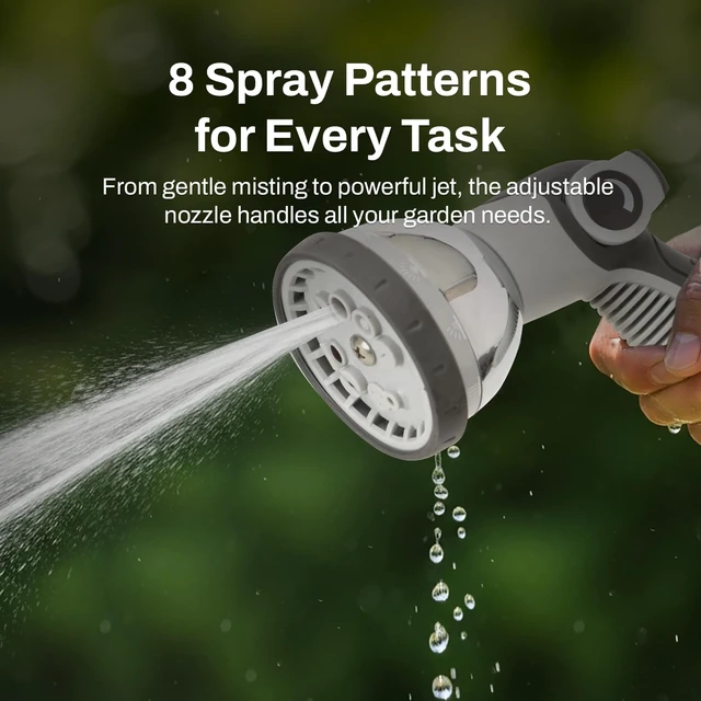 Alt view image 5 of 7 - EaseReel Battery-Powered Wall-Mounted Retractable Hose Reel Quick-Access Dual Length Control, 8 Spray Patterns, Automatic Roll-Up & Tangle-Free Guide (1/2'', 100FT/30m)