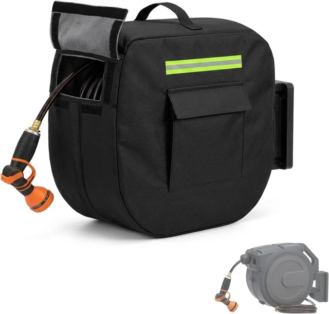 Main image of Heavy Duty 100% Waterproof Retractable Garden Hose Reel Cover with Plush Lining & Side Pocket Outdoor Wall-Mounted, 20.9" W x 11.4" D x 18.9" H (Cover Only)