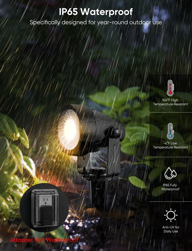 Alt view image 6 of 7 - RGBW Landscape Spotlights with APP Control, 8 Pack