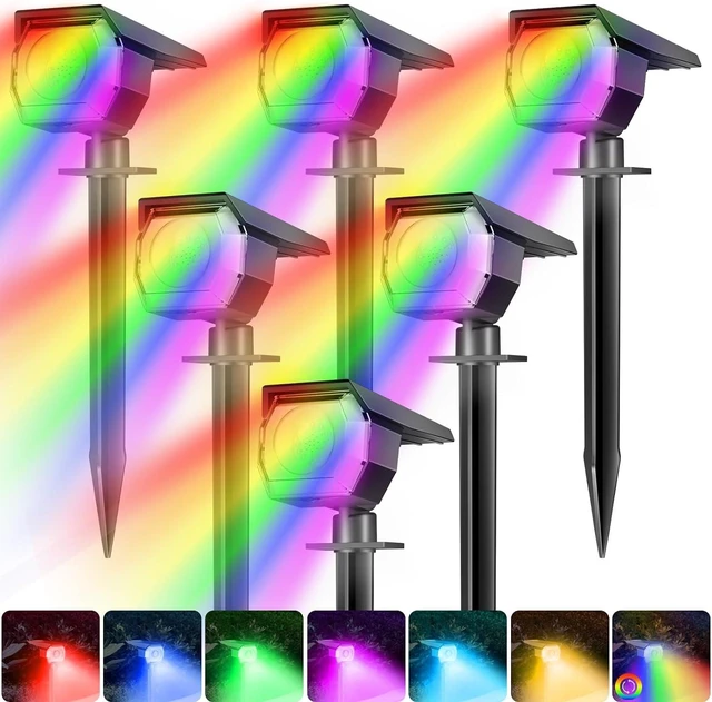 Main image of Color Changing Solar Spot Lights Halloween RGB Outdoor Spotlights