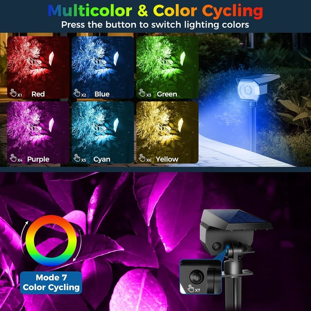 Alt view image 2 of 6 - Color Changing Solar Spot Lights Halloween RGB Outdoor Spotlights