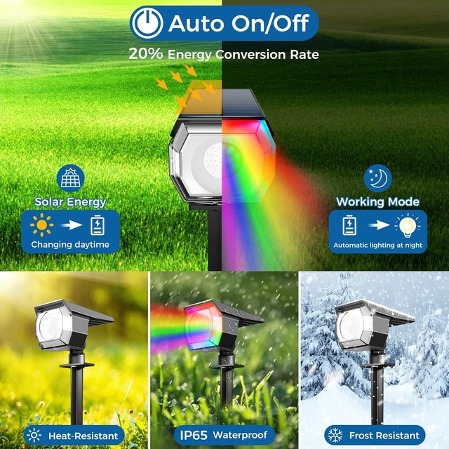 Alt view image 3 of 6 - Color Changing Solar Spot Lights Halloween RGB Outdoor Spotlights