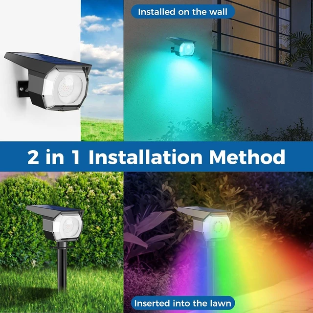 Alt view image 4 of 6 - Color Changing Solar Spot Lights Halloween RGB Outdoor Spotlights