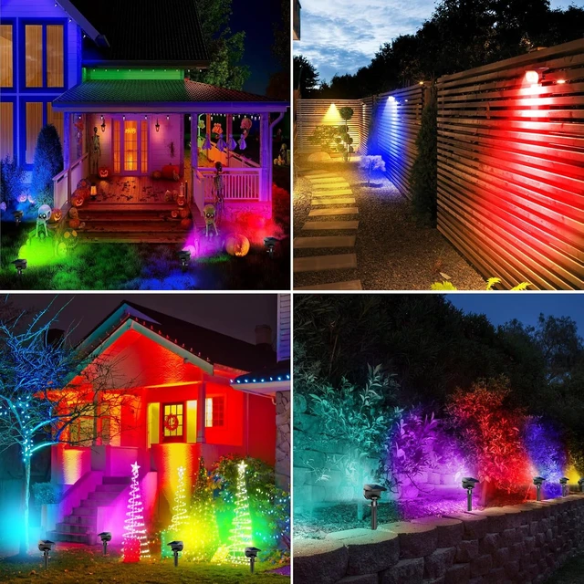 Alt view image 5 of 6 - Color Changing Solar Spot Lights Halloween RGB Outdoor Spotlights